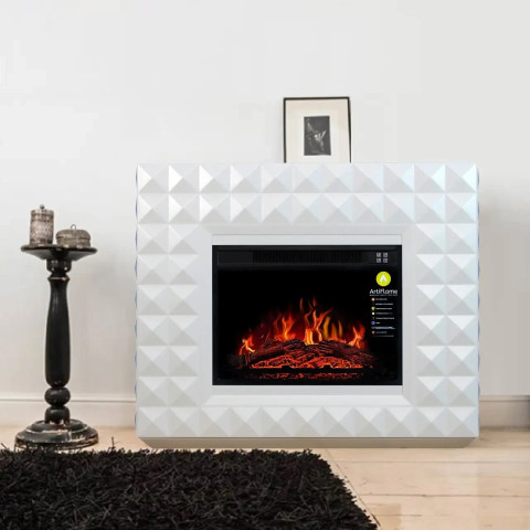 Камінокомплект ArtiFlame Diamond AF23S білий б'янко (107.5 х 90.5 см) зі звуком