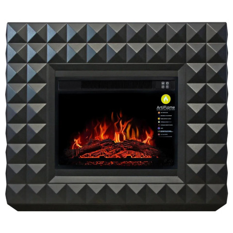 Камінокомплект ArtiFlame Diamond AF23S чорний (107.5 х 90.5 см) зі звуком
