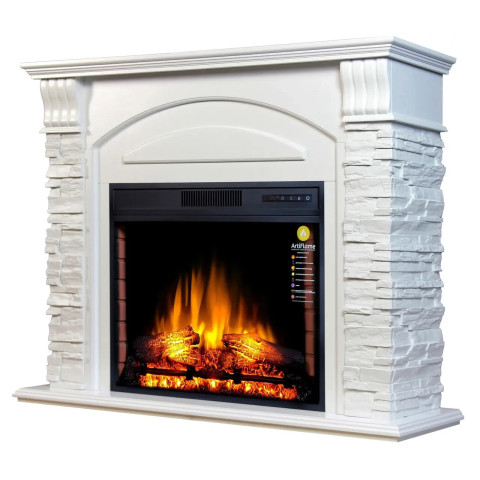 Камінокомплект ArtiFlame Alioth AF28S білий б'янко (120 х 97.9 х 35.2 см) зі звуком