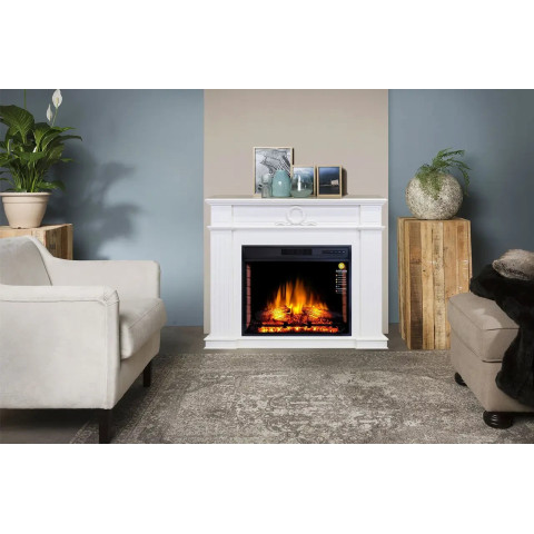 Камінокомплект ArtiFlame Neoclassic AF28 білий б'янко (117.9 х 95.8 х 34.5 см) зі звуком