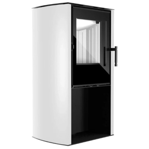 Польська піч на дровах до 65 м² стальная Hitze CANE S White 6,5 кВт 1019x550x400 мм
