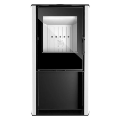 Польська піч на дровах до 65 м² стальная Hitze CANE S White 6,5 кВт 1019x550x400 мм
