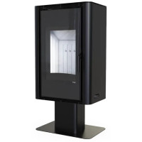 Польська піч на дровах до 90 м² сталева Defro Home SOLUM TOP 9 кВт чорна (117.7 х 60 х 40 см)