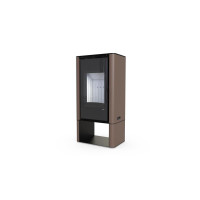 Польська піч на дровах до 90 м² сталева Defro Home SOLUM LOG коричнева 9 кВт (1189х600х400 мм)