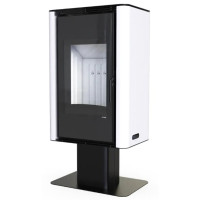Польська піч на дровах до 90 м² сталева Defro Home SOLUM TOP Білий 9 кВт 1177х600х400 мм