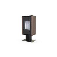Польська піч на дровах до 90 м² сталева Defro Home SOLUM TOP коричнева 9 кВт (1177х600х400 мм)
