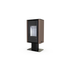 Польська піч на дровах до 90 м² сталева Defro Home SOLUM TOP коричнева 9 кВт (1177х600х400 мм)