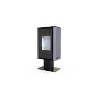 Польська піч на дровах до 90 м² сталева Defro Home SOLUM TOP Сірий 9 кВт 1177х600х400 мм