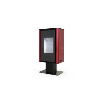 Польська піч на дровах до 90 м² сталева Defro Home SOLUM TOP Червоний 9 кВт 1177х600х400 мм
