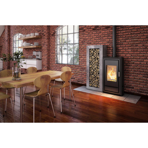 Польська піч на дровах до 90 м² сталева Defro Home IGNIS чорна 9 кВт (1139х600х398 мм)