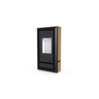 Польська піч на дровах до 90 м² стальна Defro Home IGNIS золота 9 кВт (117.7х60х40 см)