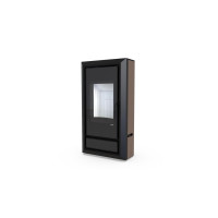 Польська піч на дровах до 90 м² сталева Defro Home IGNIS коричневий 9 кВт (1139х600х398 мм)