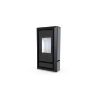 Польська піч на дровах до 90 м² сталева Defro Home IGNIS сіра 9 кВт (1139х600х398 мм)