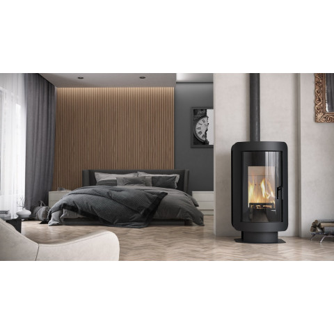 Польська піч на дровах до 90 м² сталева Defro Home OVAL 9 кВт 1153х633х507 мм