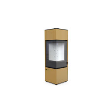 Польська піч на дровах до 90 м² сталева Defro Home QUADROOM LONG Золотий 9 кВт 1450х450х450 мм