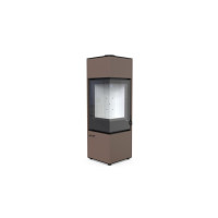Польська піч на дровах до 90 м² сталева Defro Home QUADROOM LONG Коричневий 9 кВт 1450х450х450 мм