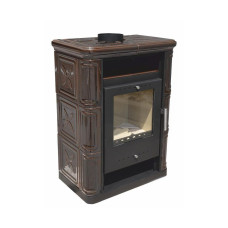 Польська кахельна піч на дровах до 60 м² сталева Nordflam ARTA Brown 6 кВт 650х397х846 мм