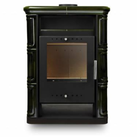 Польська кахельна піч на дровах до 60 м² сталева Nordflam ARTA Green 6 кВт 650х397х846 мм