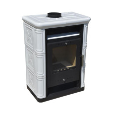 Польська кахельна піч на дровах до 60 м² сталева Nordflam ARTA White 6 кВт 650х397х846 мм