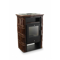 Польська кахельна піч на дровах до 60 м² сталева Nordflam VERA Brown 6 кВт 653х400х956 мм