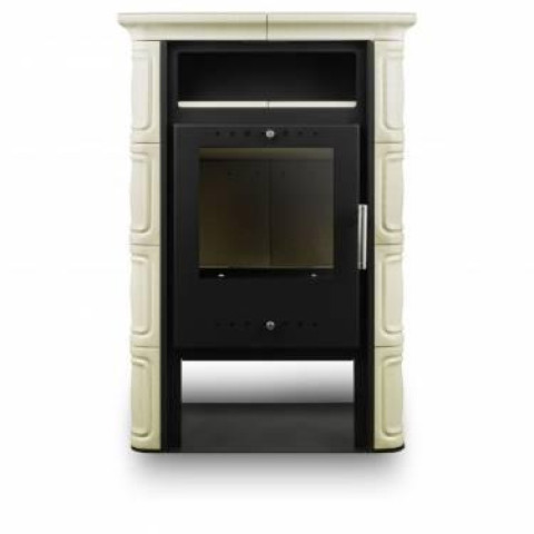 Польська кахельна піч на дровах до 60 м² сталева Nordflam VERA Cappucino 6 кВт  653х400х956 мм