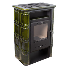 Польська кахельна піч на дровах до 60 м² сталева Nordflam VERA Green 6 кВт 653х400х956 мм