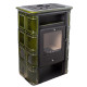 Польська кахельна піч на дровах до 60 м² сталева Nordflam VERA Green 6 кВт 653х400х956 мм
