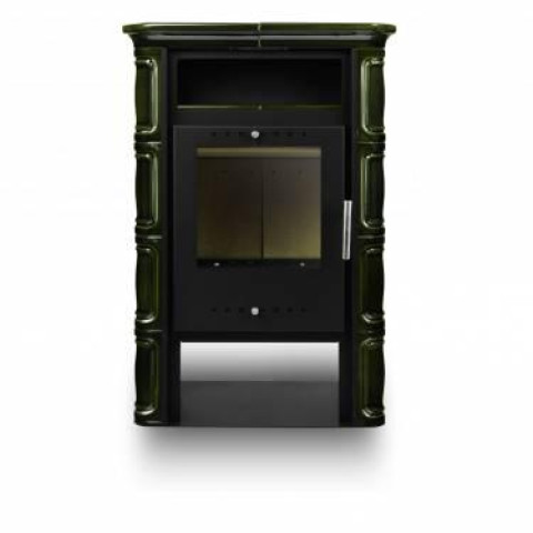 Польська кахельна піч на дровах до 60 м² сталева Nordflam VERA Green 6 кВт 653х400х956 мм