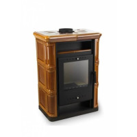 Польська кахельна піч на дровах до 60 м² сталева Nordflam SENTRA Brown 6 кВт 650х397х846 мм