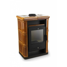 Польська кахельна піч на дровах до 60 м² сталева Nordflam SENTRA Brown 6 кВт 650х397х846 мм