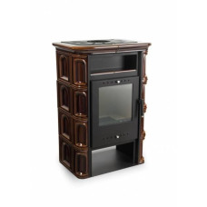 Польська кахельна піч на дровах до 60 м² сталева Nordflam CORIA Brown 6 кВт 653х400х956 мм