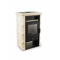 Польська кахельна піч на дровах до 60 м² сталева Nordflam CORIA Cream 6 кВт 653х400х956 мм