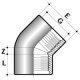 Коліно 45° PVC  D.20х1/2