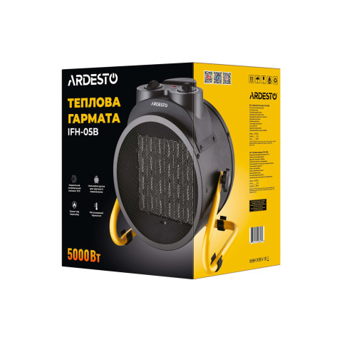 Обігрівач теплова гармата ARDESTO IFH-05B 5 кВт, 50 м2, 470 м3/г, керамічний нагрівальний елемент