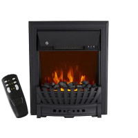 Електрокамін з обігрівом та ефектом полум'я декоративний Royal Flame Aspen Black чорний вбудований