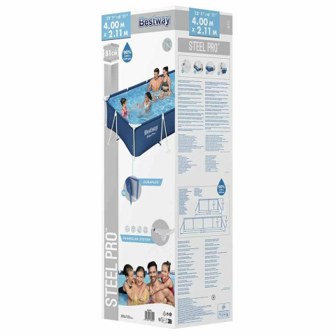 Каркасний басейн Bestway 400x211x81 см прямокутний без фільтра 5,7 м³ (56405)