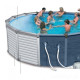 Каркасний басейн Intex 478x124 см круглий з пісочним фільтром 16,8 м³ зі сходами, тентом та підстилкою сайдинг (26384)