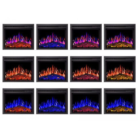 Електрокамін з обігрівом, звуком та пультом ДУ декоративний ArtiFlame AF24 Multicolor чорний вбудований