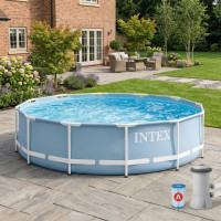 Каркасний басейн Intex 366x76 см круглий для дітей з картриджним фільтром 6,5 м³ (26712)