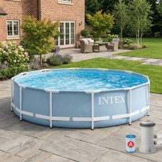 Каркасний басейн Intex 366x76 см круглий для дітей з картриджним фільтром 6,5 м³ (26712)