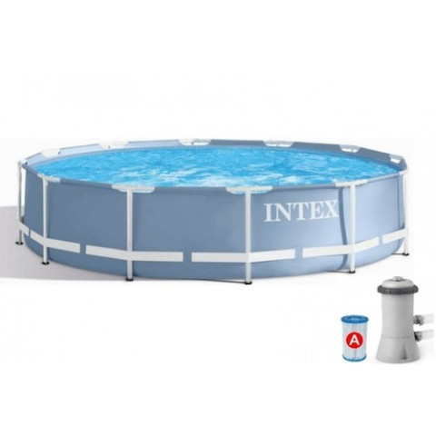 Каркасний басейн Intex 366x76 см круглий для дітей з картриджним фільтром 6,5 м³ (26712)