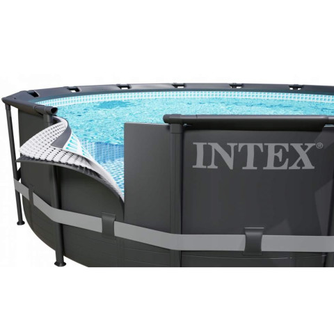Каркасний басейн Intex 542x132 см круглий з піщаним фільтром 26,4 м³ з драбиною та тентом (26330)