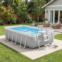 Каркасний басейн Intex 100x400x200 см прямокутний з картриджним фільтром 6,8 м³ з драбиною (26788)