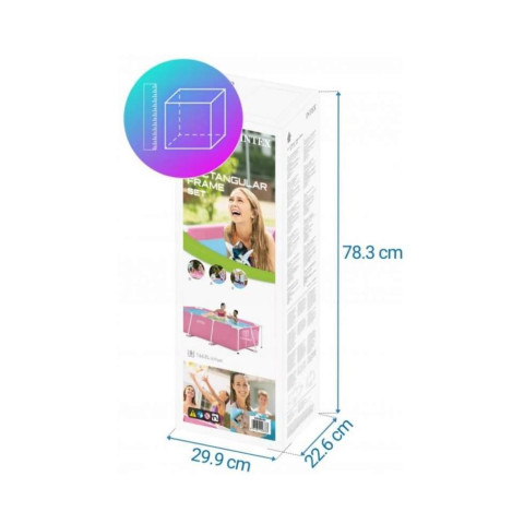 Каркасний басейн Intex 220x150x60 см прямокутний для дітей без фільтра 1,7 м³ рожевий (28266)