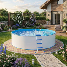 Німецький морозостійкий басейн (300х120 см) Hobby Pool Milano круглий, плівка 0.6 мм, 8.5 м³, металевий збірний
