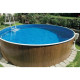 Комплект чеського морозостійкого басейну (460х120 см) Azuro 402 DL колір Wood круглий, лайнер Galaxy 0.35 мм, 28 м³ збірний