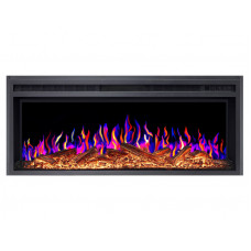 Електрокамін з обігрівом, звуком та пультом ДУ декоративний ArtiFlame AF38 Multicolor чорний вбудований