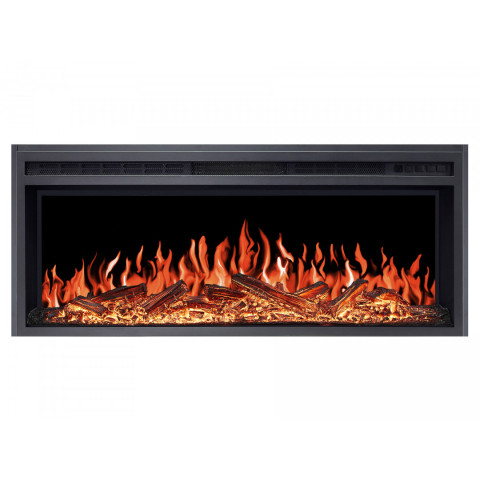 Електрокамін з обігрівом, звуком та пультом ДУ декоративний ArtiFlame AF38 Multicolor чорний вбудований