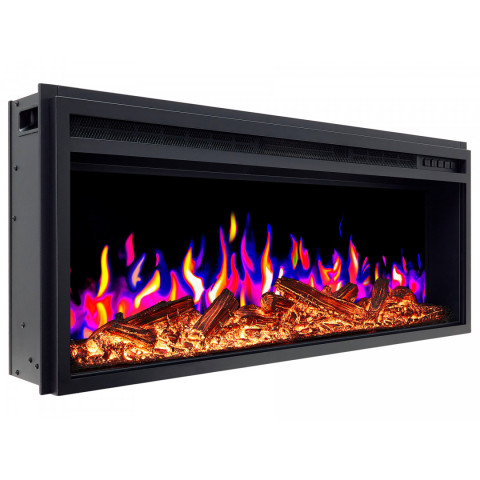 Електрокамін з обігрівом, звуком та пультом ДУ декоративний ArtiFlame AF38 Multicolor чорний вбудований