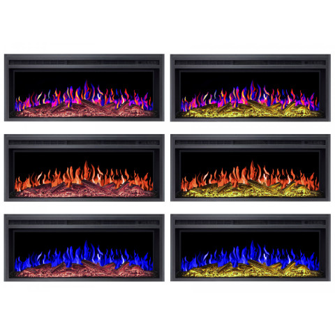 Електрокамін з обігрівом, звуком та пультом ДУ декоративний ArtiFlame AF38 Multicolor чорний вбудований
